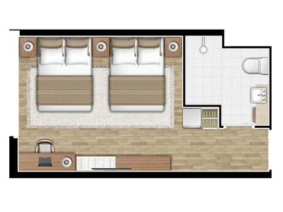 Suíte de 21 m²