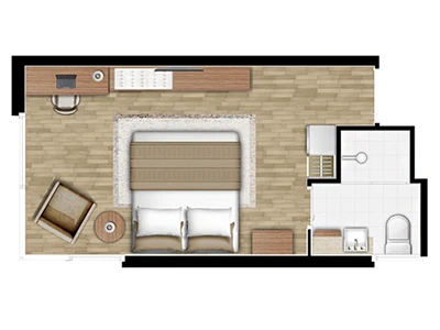 Suíte de 23 m²